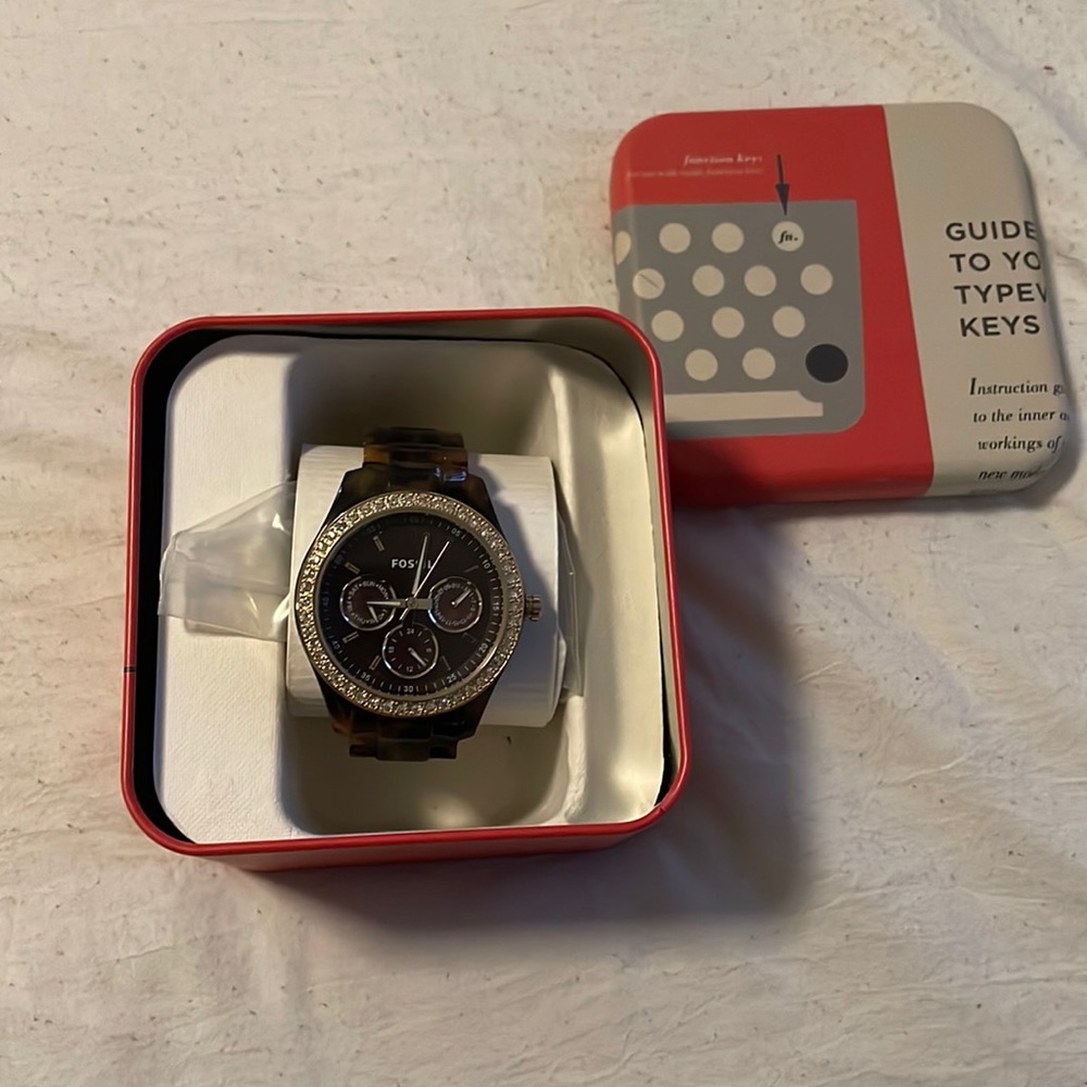 Tortoise fossil watch women’s